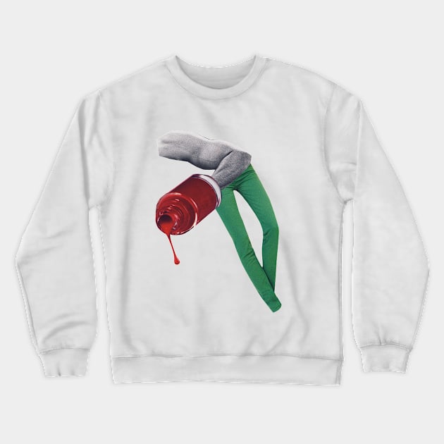 Red Nail Polish Bottle Dripping Crewneck Sweatshirt by Luca Mainini